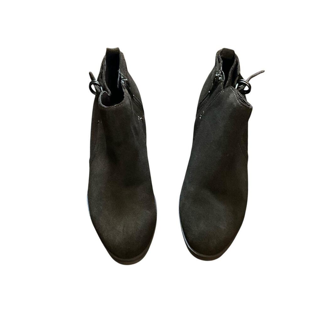 White Mountain Dark Khaki Faux Suede Booties: Y2K, Modern